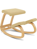 Silla Ergonomica de Rodillas con Estructura Curvada de Madera para Oficina Estudio y Hogar Marron y Amarillo