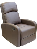 Sillon Relax Manual de Piel Sintetica, Reclinable para Salon y Dormitorio, Asiento Ergonomico de Maximo Confort, Color Chocolate