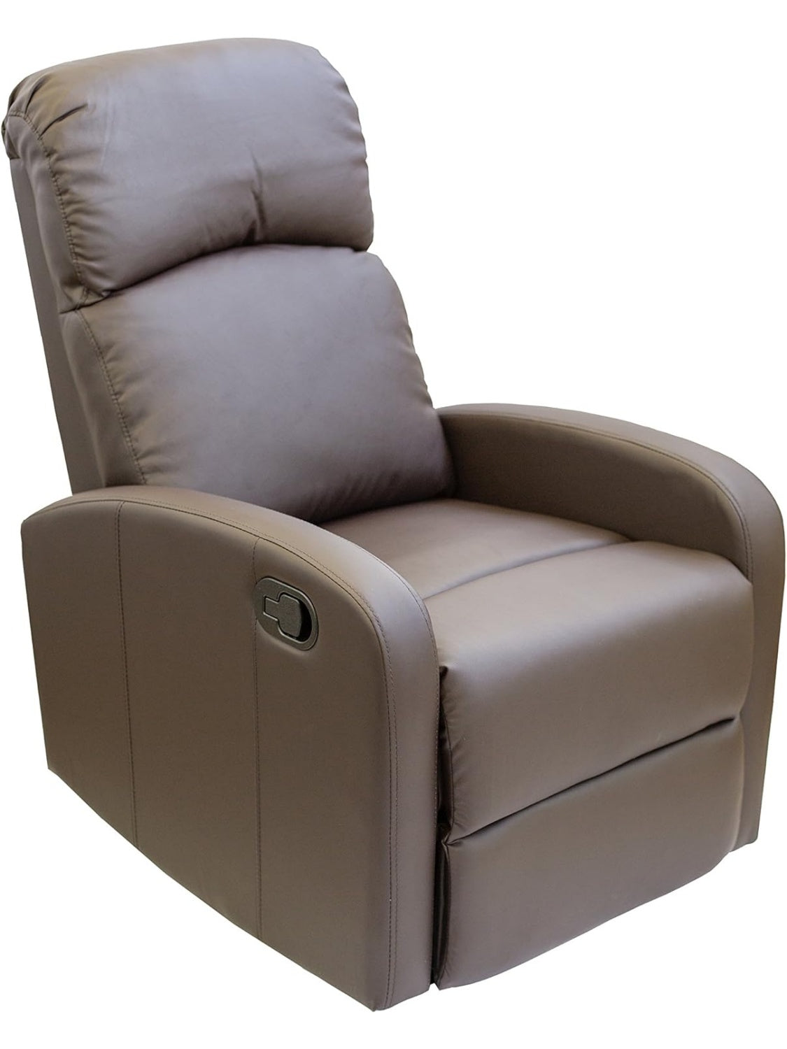 Sillon Relax Manual de Piel Sintetica, Reclinable para Salon y Dormitorio, Asiento Ergonomico de Maximo Confort, Color Chocolate