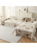 Cubresofa de chenilla para sofa esquinero en forma de L, lavable y estilo bohemio