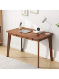 Escritorio Compacto de 100 cm con Cajones, Mesa de Ordenador de Madera para Oficina, Estudio o Dormitorio, Nogal