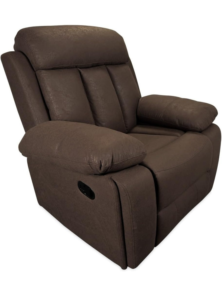 Sillon Relax Individual con Respaldo Reclinable Manual y Reposapies Integrado Color Chocolate
