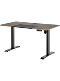 Escritorio Electrico Regulable en Altura con Memorias Programables, Tablero de 140 x 70 cm, Negro y Madera Natural