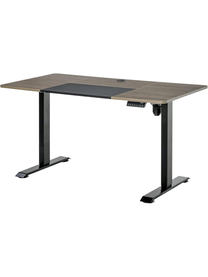 Escritorio Electrico Regulable en Altura con Memorias Programables, Tablero de 140 x 70 cm, Negro y Madera Natural