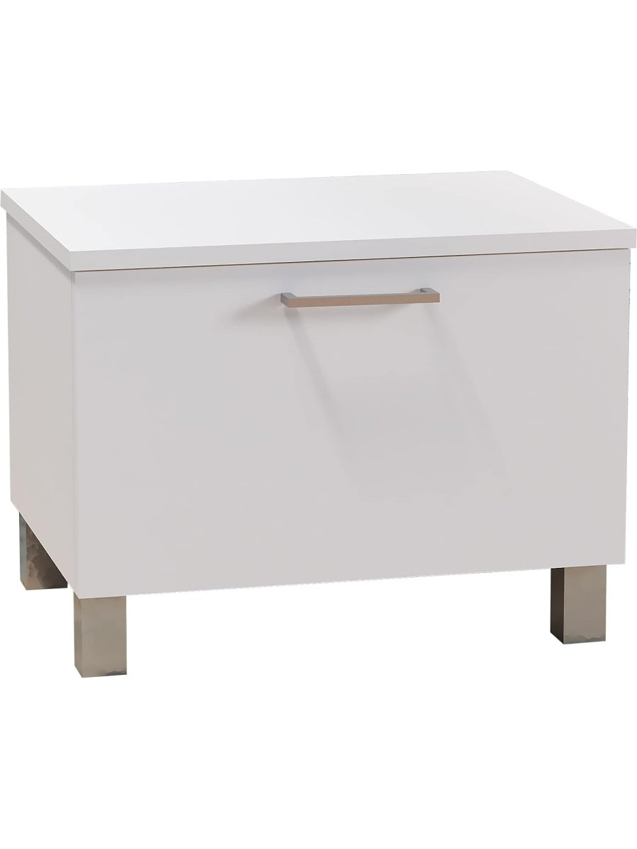 Armario Auxiliar de Bano con 2 Puertas y Cajon, Blanco, 51 cm de Ancho