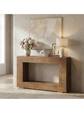 Mesa Consola de Entrada en Madera Natural, Diseno Estrecho para Recibidor o Pasillo, 120 x 30 x 84 cm